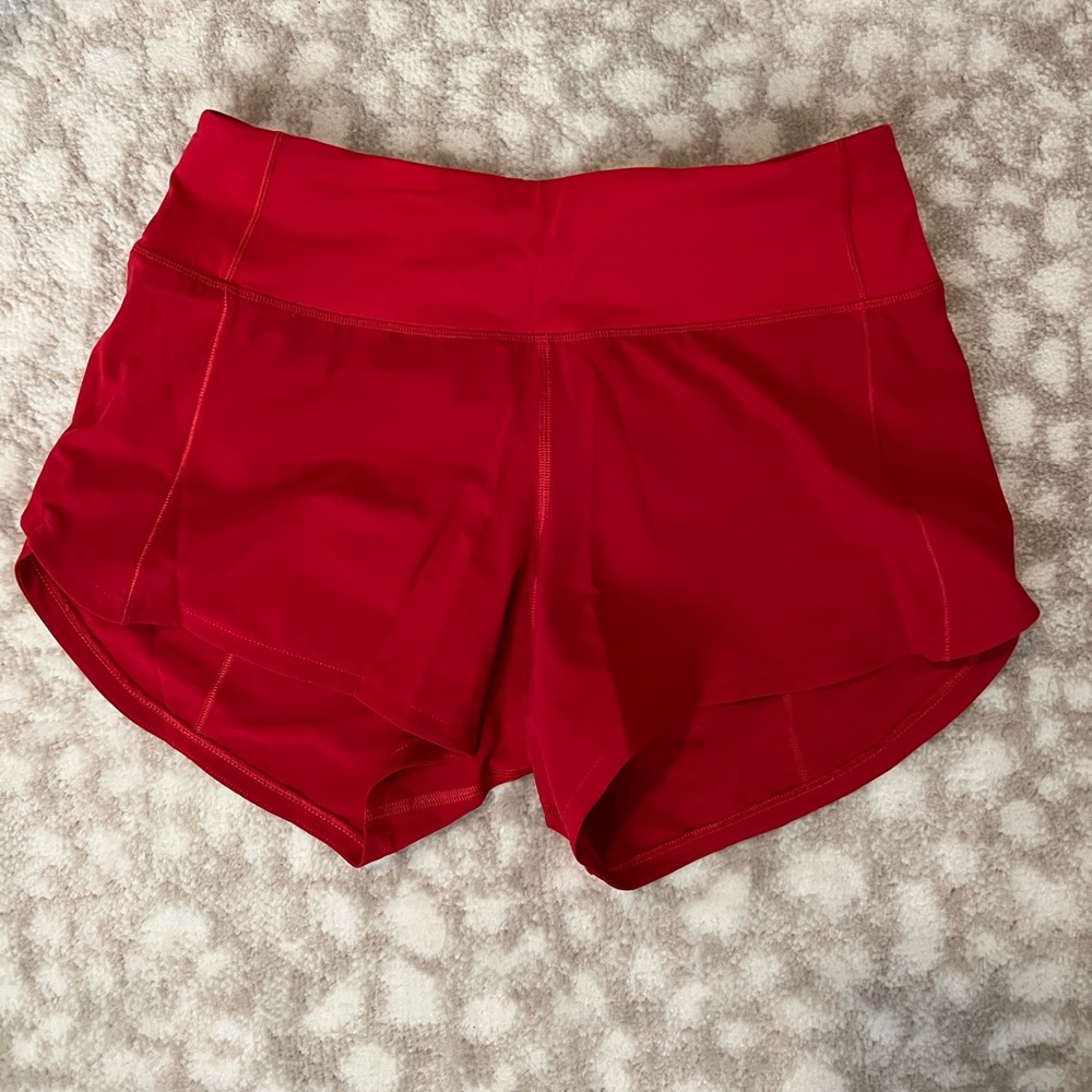 Lululemon speed up shorts, mid-rise, 4 inch
